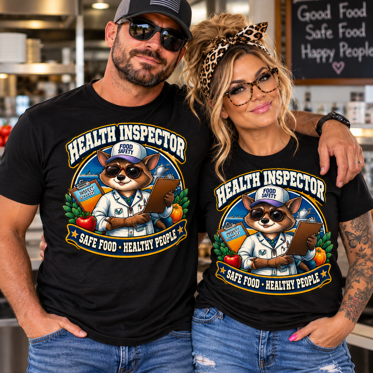Health Inspector – Safe Food, Healthy People ¾ Sleeve Raglan